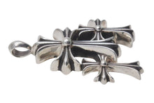 画像をギャラリービューアに読み込む, CHROME HEARTS クロムハーツ トリプルCHクロス ペンダント スモール 重量約53.8g シルバー925 美品 中古 4c074171