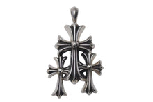 画像をギャラリービューアに読み込む, 極美品 CHROME HEARTS クロムハーツ トリプルCHクロス ペンダント スモール 重量約52.6g シルバー925 中古 4c074172