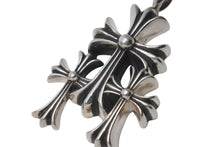 画像をギャラリービューアに読み込む, 極美品 CHROME HEARTS クロムハーツ トリプルCHクロス ペンダント スモール 重量約52.6g シルバー925 中古 4c074172