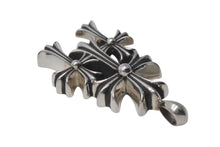 画像をギャラリービューアに読み込む, 極美品 CHROME HEARTS クロムハーツ トリプルCHクロス ペンダント スモール 重量約52.6g シルバー925 中古 4c074172