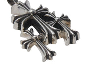 画像をギャラリービューアに読み込む, 極美品 CHROME HEARTS クロムハーツ トリプルCHクロス ペンダント スモール 重量約52.6g シルバー925 中古 4c074172