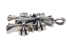 画像をギャラリービューアに読み込む, CHROME HEARTS クロムハーツ トリプルCHクロス ペンダント スモール 重量約53.6g シルバー925 美品 中古 4c074173