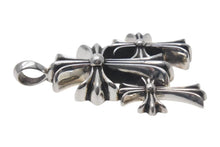画像をギャラリービューアに読み込む, CHROME HEARTS クロムハーツ トリプルCHクロス ペンダント スモール 重量約53.6g シルバー925 美品 中古 4c074173