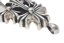 画像をギャラリービューアに読み込む, CHROME HEARTS クロムハーツ トリプルCHクロス ペンダント スモール 重量約53.6g シルバー925 美品 中古 4c074173