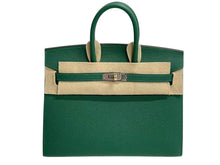 Load image into Gallery viewer, 新品未使用 HERMES エルメス バーキン セリエ 25 ハンドバッグ ヴォーエプソン ヴェールモワイヤン コンビ金具 外縫い W刻印 中古 4c074175