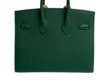 Load image into Gallery viewer, 新品未使用 HERMES エルメス バーキン セリエ 25 ハンドバッグ ヴォーエプソン ヴェールモワイヤン コンビ金具 外縫い W刻印 中古 4c074175