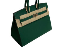 Load image into Gallery viewer, 新品未使用 HERMES エルメス バーキン セリエ 25 ハンドバッグ ヴォーエプソン ヴェールモワイヤン コンビ金具 外縫い W刻印 中古 4c074175