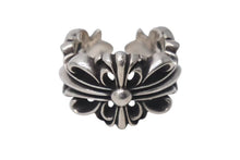 画像をギャラリービューアに読み込む, CHROME HEARTS クロムハーツ ダブルフローラルクロス リング 指輪 17号 16.4g シルバー 925 美品 中古 4c074176