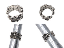 画像をギャラリービューアに読み込む, CHROME HEARTS クロムハーツ ダブルフローラルクロス リング 指輪 17号 16.4g シルバー 925 美品 中古 4c074176