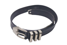 画像をギャラリービューアに読み込む, GIANNI VERSACE ジャンヌヴェルサーチ 3連ベルト クラシックロゴ イタリア製 ブラック サイズ75/30 良品 中古 4c074191