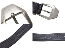 画像をギャラリービューアに読み込む, GIANNI VERSACE ジャンヌヴェルサーチ 3連ベルト クラシックロゴ イタリア製 ブラック サイズ75/30 良品 中古 4c074191