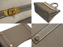 Load image into Gallery viewer, 新品未使用 HERMES エルメス バーキン25 ハンドバッグ トゴ エトゥープ ゴールド金具 W刻印 中古 4c074196