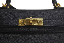 Load image into Gallery viewer, HERMES エルメス ミニケリー2 ヴォーエプソン ブラック ゴールド金具 外縫い 2WAY ショルダーバッグ X刻印 美品 中古 4c074197