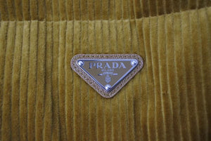 極美品 PRADA 24AW Cropped Corduroy Down Jacket Barley クロップド コーデュロイ ダウン ジャケット バーリー Mサイズ 中古 4c074200