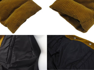 極美品 PRADA 24AW Cropped Corduroy Down Jacket Barley クロップド コーデュロイ ダウン ジャケット バーリー Mサイズ 中古 4c074200