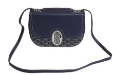 画像をギャラリービューアに読み込む, 極美品 GOYARD ゴヤール サック233 PM 2WAY ショルダーバッグ ハンドバッグ フランス製 PVC レザー ネイビー シルバ金具 中古 4c074201