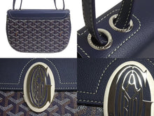 画像をギャラリービューアに読み込む, 極美品 GOYARD ゴヤール サック233 PM 2WAY ショルダーバッグ ハンドバッグ フランス製 PVC レザー ネイビー シルバ金具 中古 4c074201
