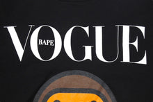 画像をギャラリービューアに読み込む, A BATHING APE X VOGUE ア ベイシング エイプ X ヴォーグ T Shirt ブラック コットン ユニセックス 美品 中古 4c074224