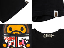 画像をギャラリービューアに読み込む, A BATHING APE X VOGUE ア ベイシング エイプ X ヴォーグ T Shirt ブラック コットン ユニセックス 美品 中古 4c074224