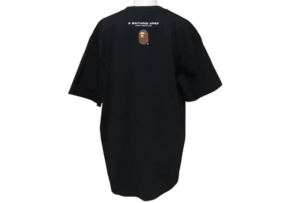 極美品 A BATHING APE BAPE アベイシングエイプ 001TEH801071M Tシャツ ブラック サイズ XL 中古 4c074229