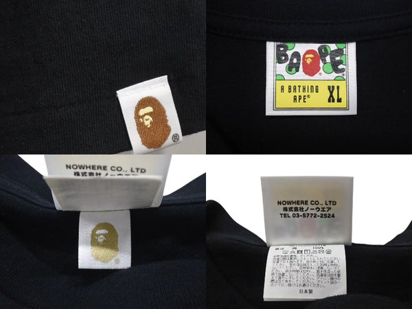 Very Good Condition A BATHING APE BAPE 001TEH801071M T-shirt Black Size XL Used 4c074229