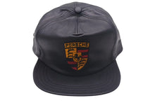 画像をギャラリービューアに読み込む, 新品未使用 Porsche ポルシェ deadstock デッドストック キャップ 帽子 レザー ブラック イエロー レッド ゴールド金具 中古 4c074238