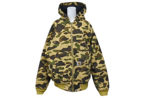 A BATHING APE × CARHARTT アベイシングエイプ カーハート 1st Camo アクティブ ジャケット 2005年 カモ柄 サイズL 美品 中古 4c074241