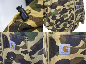 A BATHING APE × CARHARTT アベイシングエイプ カーハート 1st Camo アクティブ ジャケット 2005年 カモ柄 サイズL 美品 中古 4c074241