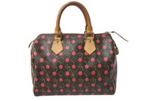 画像をギャラリービューアに読み込む, LOUIS VUITTON ルイヴィトン モノグラムチェリー スピーディ25 ハンドバッグ M95009 村上隆 ブラウン 美品 中古 4c074245