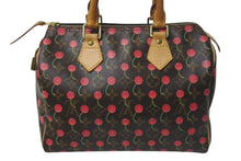 画像をギャラリービューアに読み込む, LOUIS VUITTON ルイヴィトン モノグラムチェリー スピーディ25 ハンドバッグ M95009 村上隆 ブラウン 美品 中古 4c074245