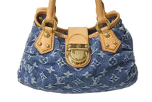 Load image into Gallery viewer, LOUIS VUITTON ルイヴィトン モノグラムデニム ミニプリーティ PM ハンドバッグ M95020 レザー ブルー 美品 中古 4c074246