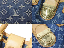 Load image into Gallery viewer, LOUIS VUITTON ルイヴィトン モノグラムデニム ミニプリーティ PM ハンドバッグ M95020 レザー ブルー 美品 中古 4c074246