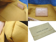 Load image into Gallery viewer, LOUIS VUITTON ルイヴィトン モノグラムデニム ミニプリーティ PM ハンドバッグ M95020 レザー ブルー 美品 中古 4c074246