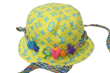 画像をギャラリービューアに読み込む, LOUIS VUITTON ルイヴィトン LVプレイ バケットハット M7060M イエロー ホワイト モノグラム リバーシブル コットン 美品 中古 4c074247