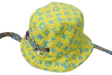 画像をギャラリービューアに読み込む, LOUIS VUITTON ルイヴィトン LVプレイ バケットハット M7060M イエロー ホワイト モノグラム リバーシブル コットン 美品 中古 4c074247