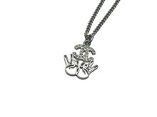 Load image into Gallery viewer, 極美品 CHANEL シャネル ココマークダブルピース ネックレス ラインストーン 2WAY アクセサリー B16K刻印 メタル シルバー 中古 4c074260