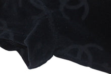 画像をギャラリービューアに読み込む, 極美品 CHANEL シャネル ココマーク ベロア トップス Tシャツ P06933V04730 サイズ40 ヴィンテージ ブラック 総柄 中古 4c074265