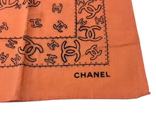 Load image into Gallery viewer, CHANEL シャネル スカーフ バンダナ柄 ココマーク ペイズリー ハンカチ 92年製 オレンジ コットン 美品 中古 4c074269