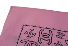 Load image into Gallery viewer, CHANEL シャネル スカーフ バンダナ柄 ココマーク ペイズリー ハンカチ 92年製 ピンク コットン 良品 中古 4c074271