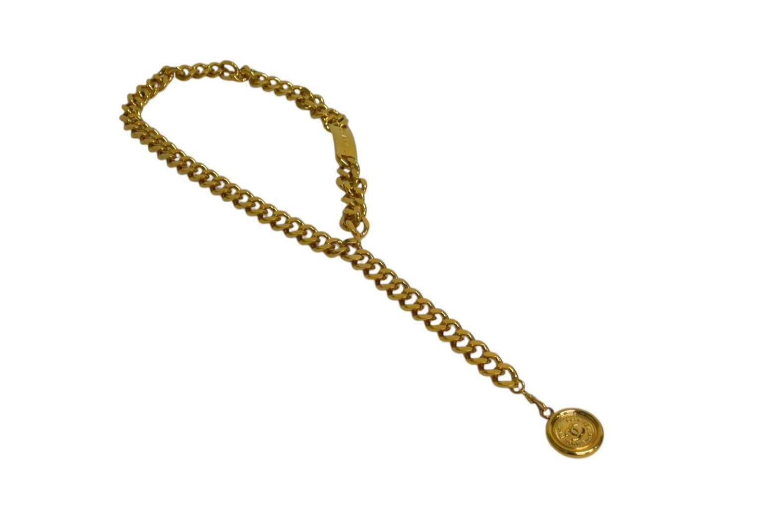 CHANEL シャネル コインモチーフ ロゴプレート チェーンベルト 95A