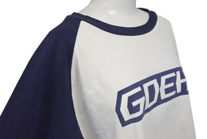 Goodenough ge good enough 90s プリント ラグラン カットソー ホワイト ネイビー サイズL 美品 中古 4c074285