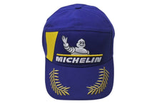 Load image into Gallery viewer, MICHELIN ミシュラン キャップ ブルー ブルー イエロー 刺繍 コットン サイズ調整可 美品 中古 4c074298