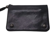 画像をギャラリービューアに読み込む, CHROME HEARTS クロムハーツ 2ZIP ウォレット クロスボタン レザーウォレット 二つ折り財布 レザー シルバー925 ブラック 美品 中古 4c074299