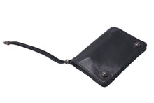 画像をギャラリービューアに読み込む, CHROME HEARTS クロムハーツ 2ZIP ウォレット クロスボタン レザーウォレット 二つ折り財布 レザー シルバー925 ブラック 美品 中古 4c074299