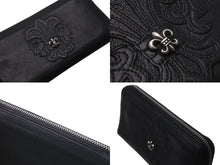 画像をギャラリービューアに読み込む, CHROME HEARTS クロムハーツ 長財布 BSフレア ウォレットダガー ラウンドジップ レザー ブラック シルバー925 美品 中古 4c074300