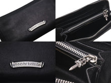 画像をギャラリービューアに読み込む, CHROME HEARTS クロムハーツ 長財布 BSフレア ウォレットダガー ラウンドジップ レザー ブラック シルバー925 美品 中古 4c074300