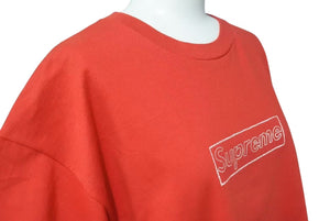Supreme × KAWS Chalk Logo Tee Chalk Logo T-shirt Red Cotton Good Condition Used 4c074306