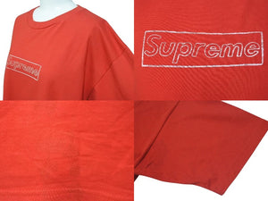 Supreme × KAWS Chalk Logo Tee Chalk Logo T-shirt Red Cotton Good Condition Used 4c074306