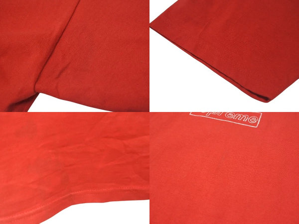Supreme × KAWS Chalk Logo Tee Chalk Logo T-shirt Red Cotton Good Condition Used 4c074306