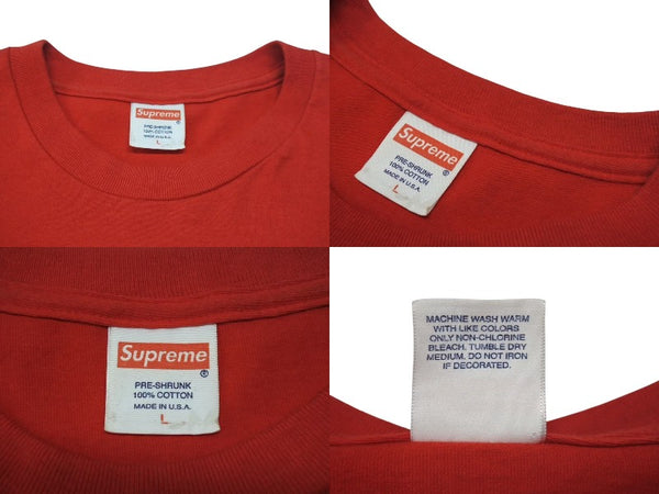 Supreme × KAWS Chalk Logo Tee Chalk Logo T-shirt Red Cotton Good Condition Used 4c074306